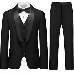 Elegant Black Tuxedo with Satin Lapel